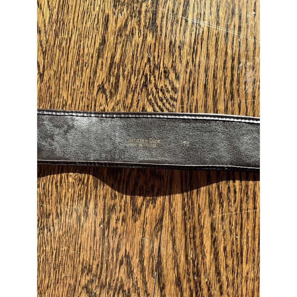 Christian dior Vintage Monogram Trotter Print Logo Brown Belt 70 26-30 in 70s - Picture 2 of 4